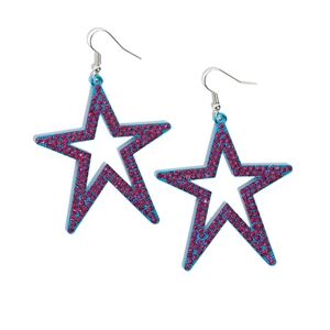 Paparazzi Blue and Pink Star Earrings
